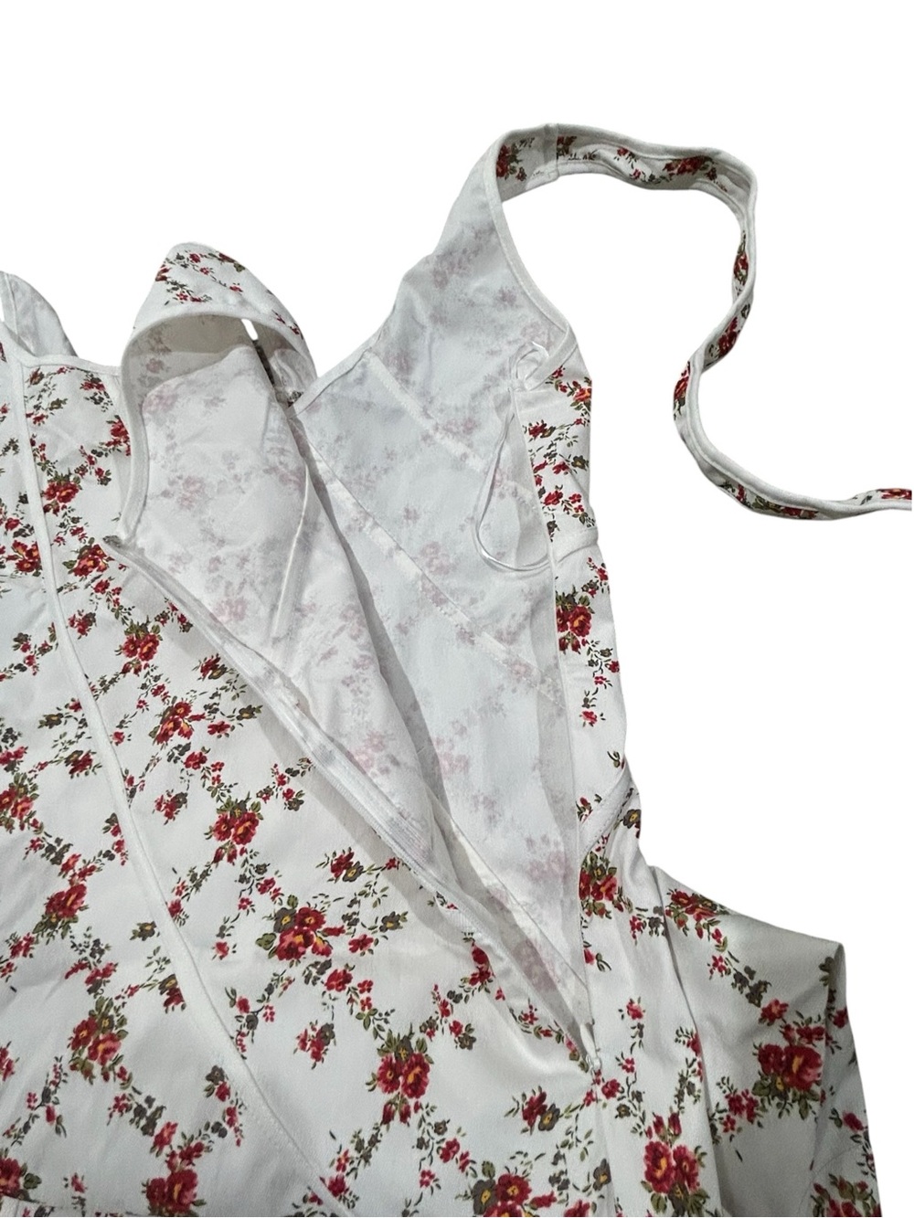 Baltic Born NWT Isla Tank Dress XL Sleeveless Floral Tie-Shoulder Midi Off White - Picture 11 of 16